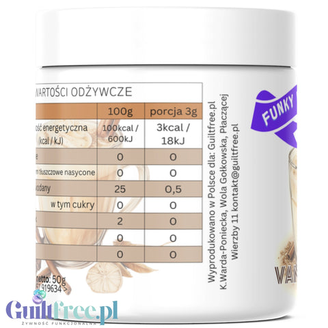 Funky Flavors Splash Vanilla Chai 3kcal - sweetener flavor powder, Spicy Vanilla