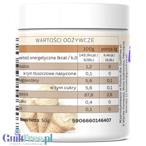 Funky Flavors Splash Vanilla Ice Cream 50g - błonnikowy aromat słodzący w proszku Lodów Waniliowych