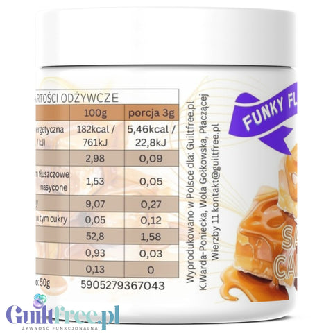 Funky Flavors Splash Salted Caramel - low carb, fat free powdered food flavoring