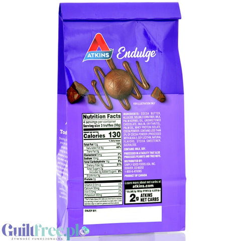 Atkins Endulge Truffles Milk Chocolate - praline truffles in milk chocolate with no added sugar