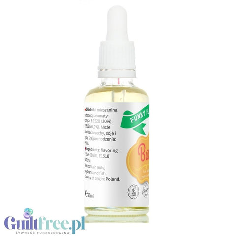 Funky Flavors Basic Banana 30ml - Bananowe Kropelki Aromatyzujące Bez Cukru & Bez Słodzika