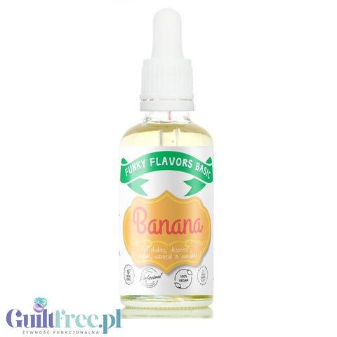 Funky Flavors Basic Banana 30ml - Bananowe Kropelki Aromatyzujące Bez Cukru & Bez Słodzika