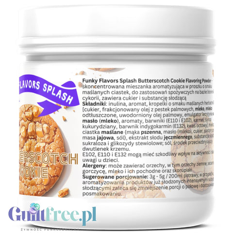 Funky Flavors Splash Butterscotch Cookie 150g - aromat słodzący w proszku bez cukru, smak Maślanego Herbatnika