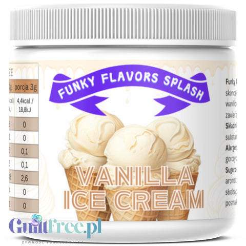 Funky Flavors Splash Vanilla Ice Cream 200g - błonnikowy aromat słodzący w proszku Lodów Waniliowych