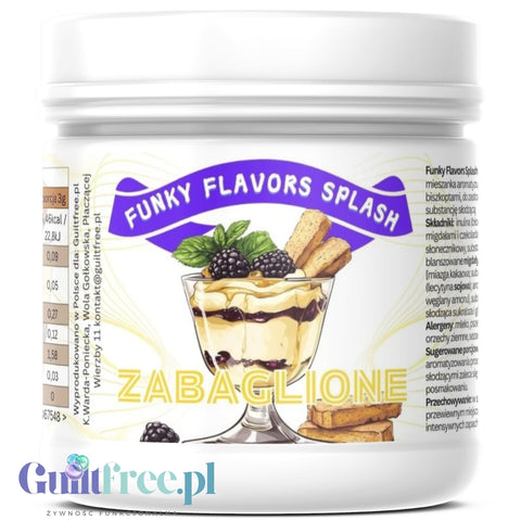 Funky Flavors Splash Zabaglione 5kcal 150g - zabaglione sweetener powder with blackberries and almond cookies