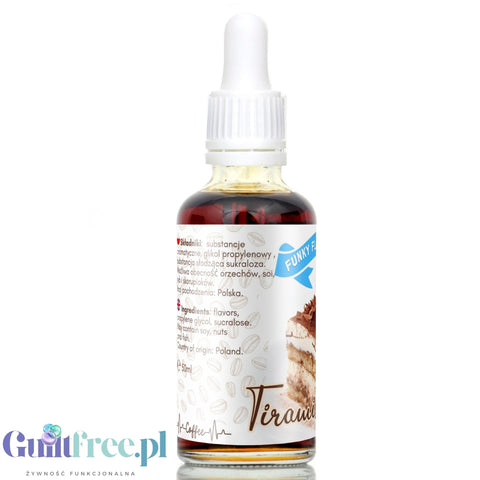Funky Flavors Sweet Tiramisu - sweetening flavor drops for coffee, without sugar, fat and calories