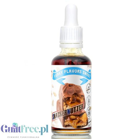 Funky Flavors Sweet Snacker Nutter - słodkie kropelki smakowe bez cukru i kalorii, smak Batonik z Karmelem i Orzechami