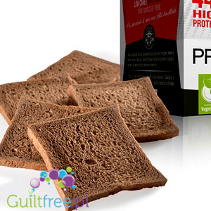 Ciao Carb Crisp cocoa toast with a low glycemic index, contain sweetener