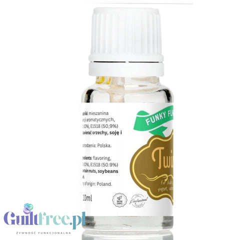 Funky Flavors Basic Twixers 10ml - aromat spożywczy bez cukru i słodzików, Karmel, Herbatnik & Czekolada