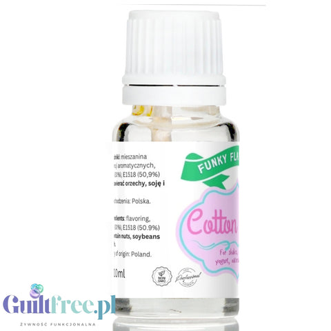 Funky Flavors Basic Cotton Candy 10ml - aromat spożywczy bez cukru i słodzików, Wata Cukrowa