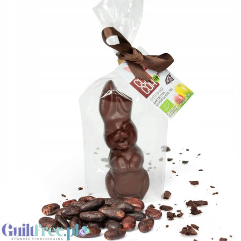 RAW COCOA Hare with raw organic dark vegan chocolate 70%.