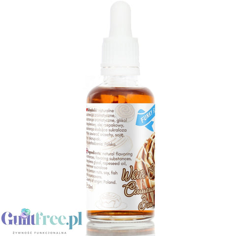 Funky Flavors Sweet White Chocolate Cinnamon Bun - sugar-free cinnamon flavor drops with white chocolate.
