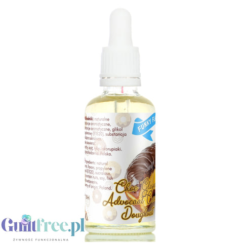 Funky Flavors Sweet Chocolate Glazed Advocaat Donut - Flavor Drops without Calories, Chocolate Creamed Advocaat Donut