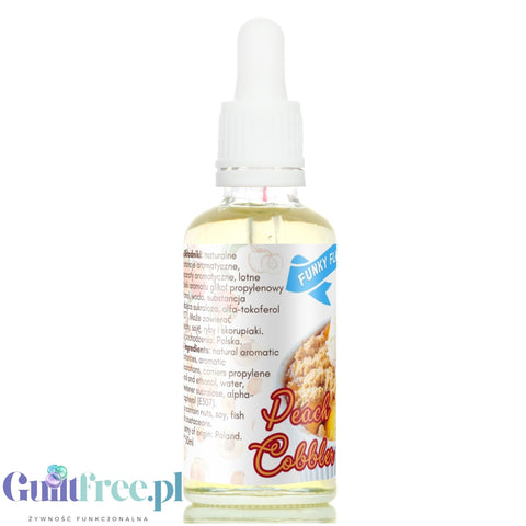 Funky Flavors Sweet Peach Cobbler - sweet drops without sugar and calories with the flavor of Cake with Peaches and Crumble.