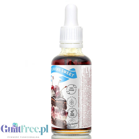 Funky Flavors Sweet Schwarzwälder Kirschtorte - słodkie kropelki smakoe bez cukru, tłuszczu i kcal, Tort Czekoladowy z Wiśniami