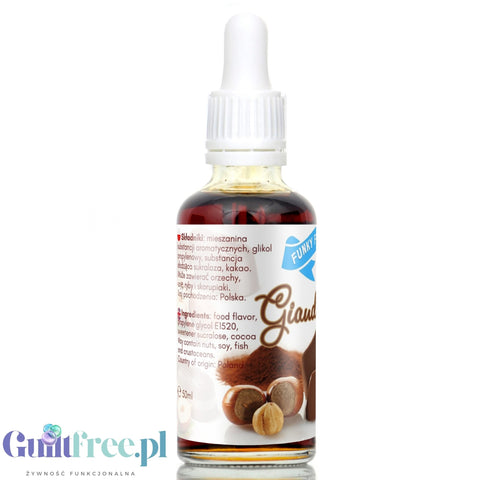 Funky Flavors Sweet Gianduiotto - flavor drops without sugar and calories, flavor of Piedmont pralines with nuts