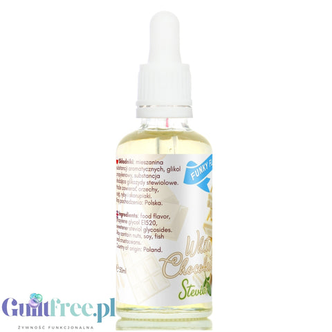 Funky Flavors Sweet White Chocolate Stevia - flavor drops with stevia, sugar free & fat free flavor, White Chocolate