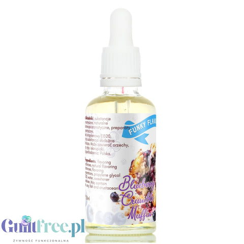 Funky Flavors Sweet Blueberry Crumble Muffin - sugar-free sweet drops with blueberry muffin flavor, no kcal