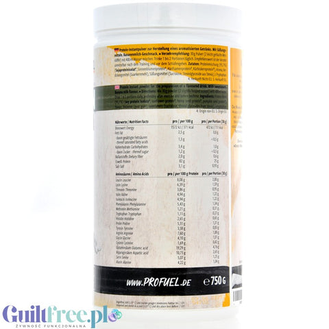 Pro Fuel V-Protein 4K Bananen Milch 750g - vegan protein supplement with banana milk flavor.