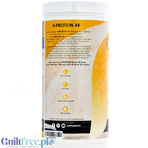 Pro Fuel V-Protein 4K Bananen Milch 750g - vegan protein supplement with banana milk flavor.