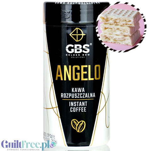 GBS Angelo Wafer in White Chocolate - flavored instant coffee 60mg caffeine without sugar or sweeteners