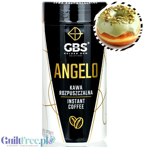 GBS Angelo Doughnut with Pistachio Cream - flavored instant coffee 60mg caffeine without sugar or sweeteners.