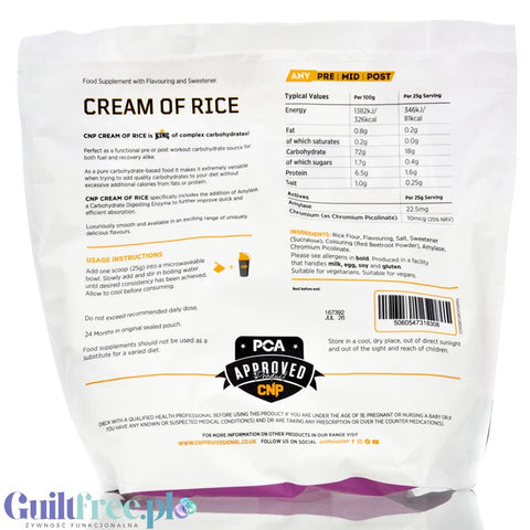 CNP Cream of Rice, Disco Biscuit 2kg - sugar-free rice gruel, recovery workout meal with biscuit flavor