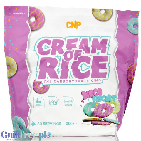 CNP Cream of Rice, Disco Biscuit 2kg - sugar-free rice gruel, recovery workout meal with biscuit flavor