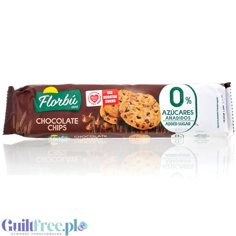 Florbu Chocolate Chip cookies - kruche ciastka bez cukru z kawałkami czekolady
