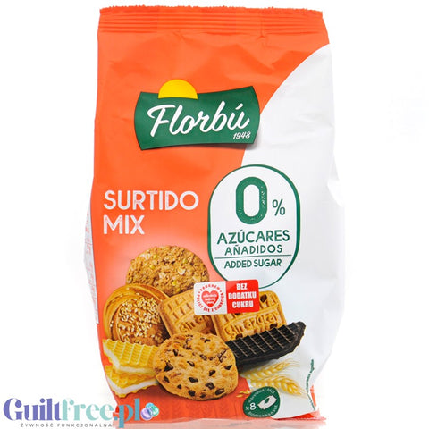Florbu Surtido Mix - mix ciastek i wafelków bez cukru, 8 rodzajów