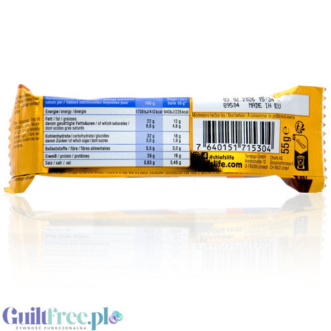 Chiefs Protein Soft Bar Peanut Caramel - Protein bar, Peanut Caramel, 16g protein & 226kcal