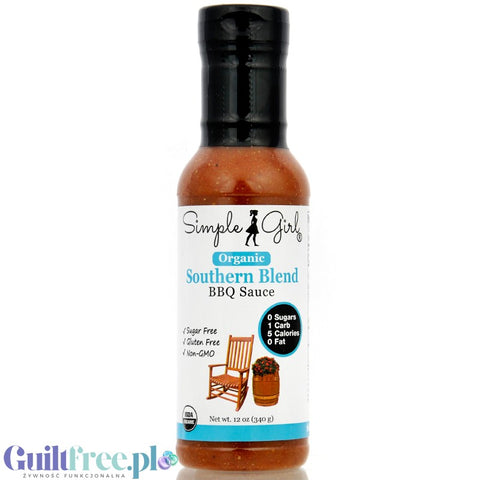 Simple Girl Southern Blend BBQ Sauce - słodko-pikantny sos BBQ ze stewią 5 kcal, bez cukru i bez tłuszczu