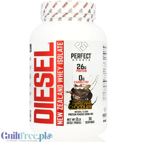 Perfect Sport Diesel 100% Whey Isolate Triple Rich Chocolate - izolat WPI bez cukru i tłuszczu, 26g białka & 120kcal