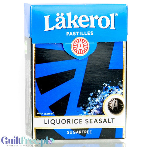 Läkerol Licorice Seasalt 75g - fińska lukrecja bez cukru z solą morską