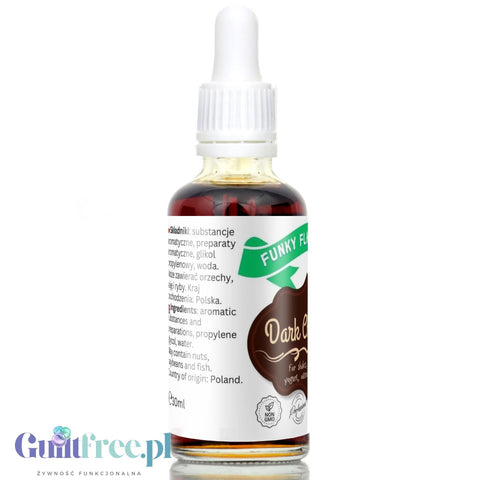 Funky Flavors Basic Dark Chocolate 30ml - Dark Chocolate flavoring drops without sugar or sweeteners.