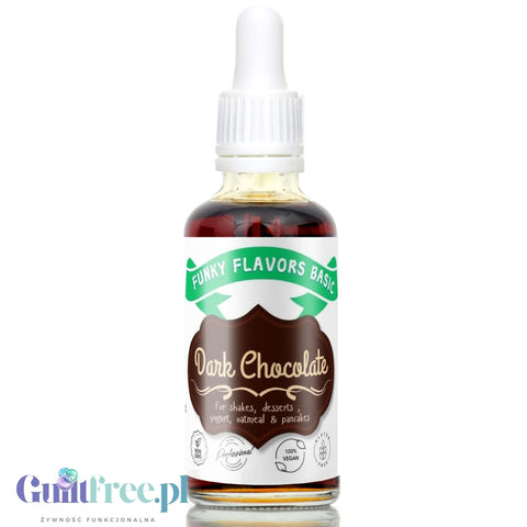 Funky Flavors Basic Dark Chocolate 30ml - Dark Chocolate flavoring drops without sugar or sweeteners.