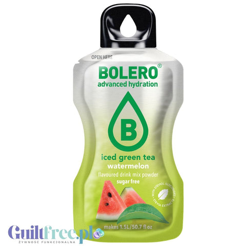 Bolero Drink Iced Green Tea Watermelon 8g - instant drink in a sachet, with stevia, Iced Green Tea with Watermelon