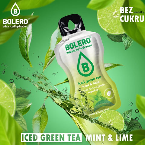 Bolero Drink Iced Green Tea Mint & Lime 8g - instant drink in a sachet, with stevia, Iced Green Tea Mint with Lime