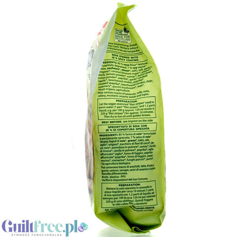 Bio Zentrale Vegane Filetstreifen - vegan selvedge, a minced meat alternative with a spicy topping