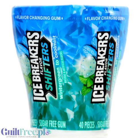 Ice Breakers Shifters Wintergreen Coolmint Gum - dwusmakowa guma do żucia bez cukru
