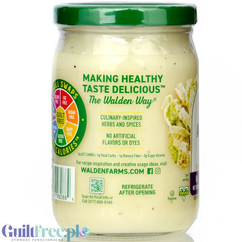 Walden Farms Alfredo Pasta Sauce - wegański sos do makaronu Alfredo zero kalorii, nowa wersja USA
