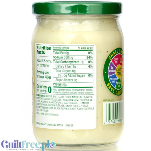Walden Farms Alfredo Pasta Sauce - wegański sos do makaronu Alfredo zero kalorii, nowa wersja USA