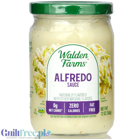 Walden Farms Alfredo Pasta Sauce - wegański sos do makaronu Alfredo zero kalorii, nowa wersja USA