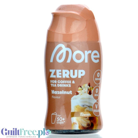 More Nutrition Zerup Hazelnut - concentrated syrup for coffee and tea without sugar and calories, Hazelnut