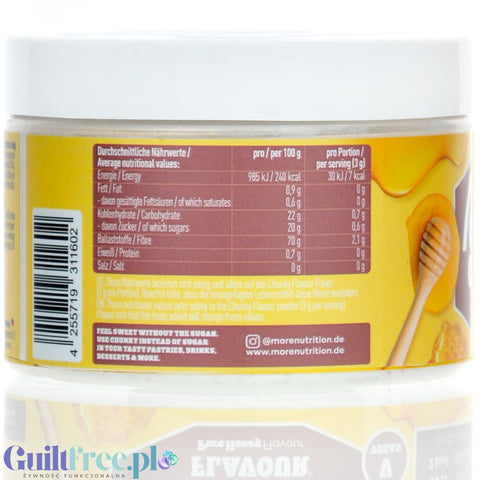 More Nutrition Chunky Flavor Pure Honey 150g - niskokaloryczny wegański aromat miodowy w proszku