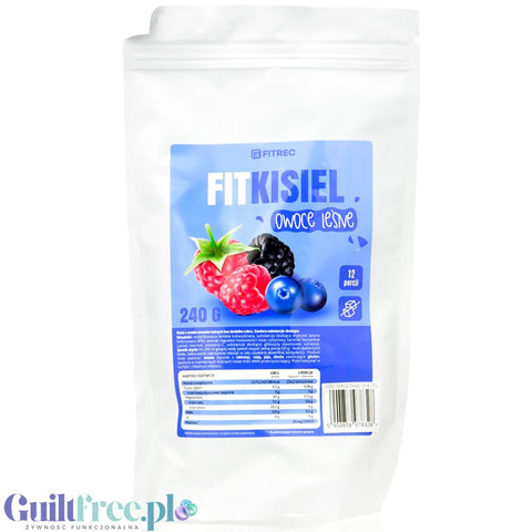 FitRec Kisiel Fruce Leśne 240g - low-calorie sugar-free powdered kisiel with fruit pieces