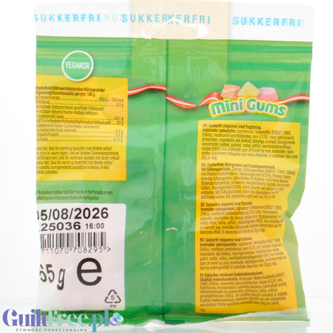 Nordthy Mini Gums - wegańskie żelki bez cukru wieloowocowe 40% mniej kalorii