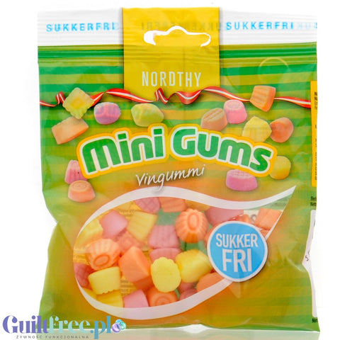 Nordthy Mini Gums - wegańskie żelki bez cukru wieloowocowe 40% mniej kalorii