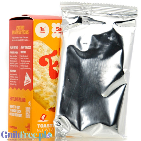 Flings Toaster Pasties Sticky Cinnamon - 4 proteinowe nadziewane ciacha bez cukru i glutenu, jak Pop Tarts