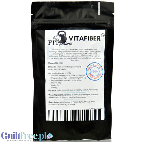 FITgridients VitaFiber 100g - naturalny słodzik z błonnika do domowych batonów białkowych